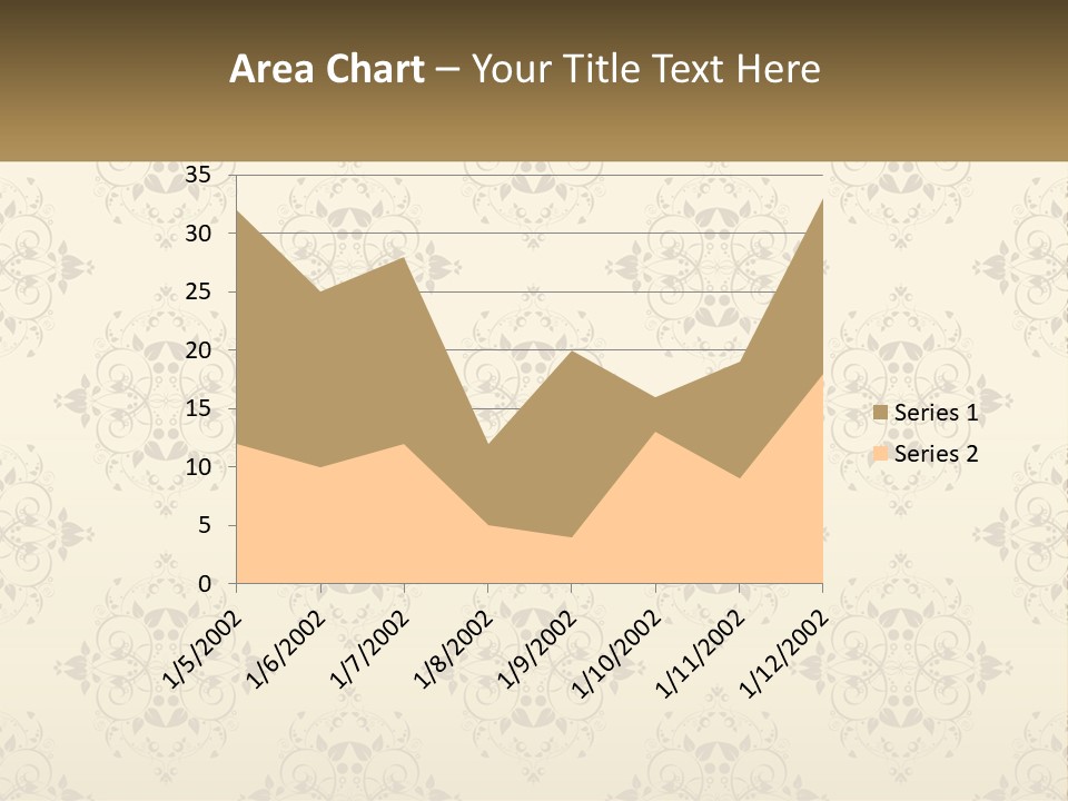 A Golden Background With A Floral Pattern On It PowerPoint Template
