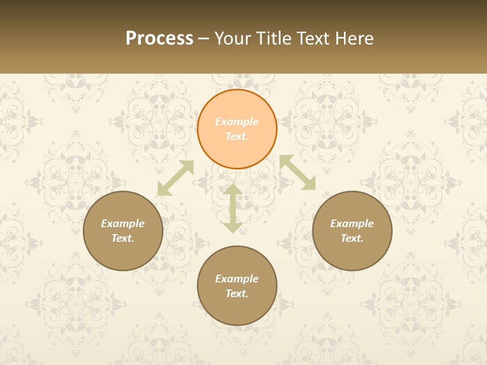 A Golden Background With A Floral Pattern On It PowerPoint Template