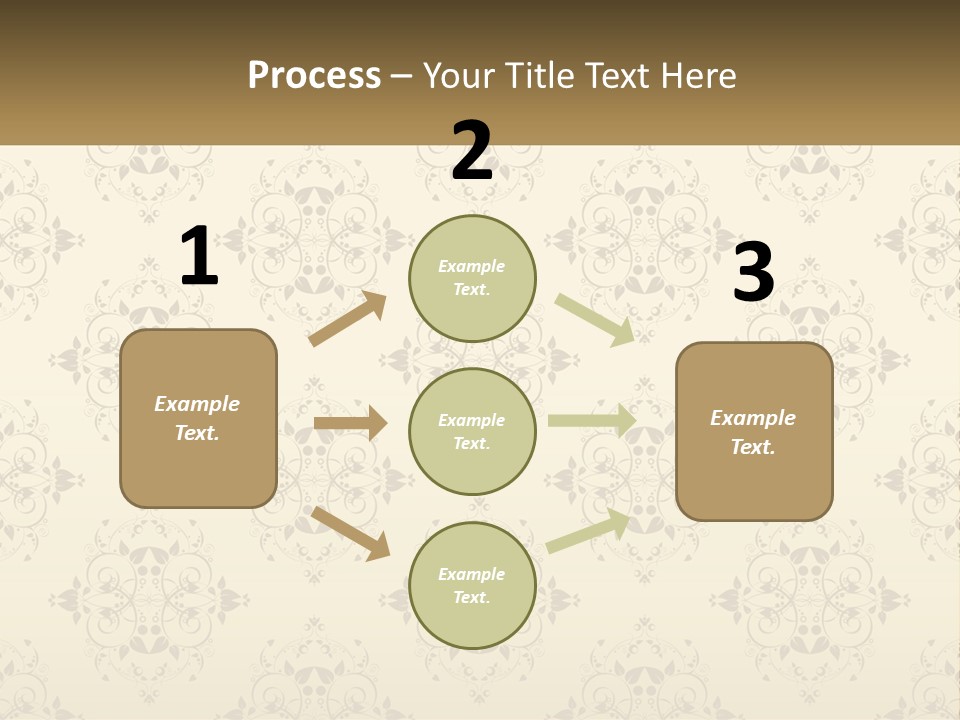 A Golden Background With A Floral Pattern On It PowerPoint Template