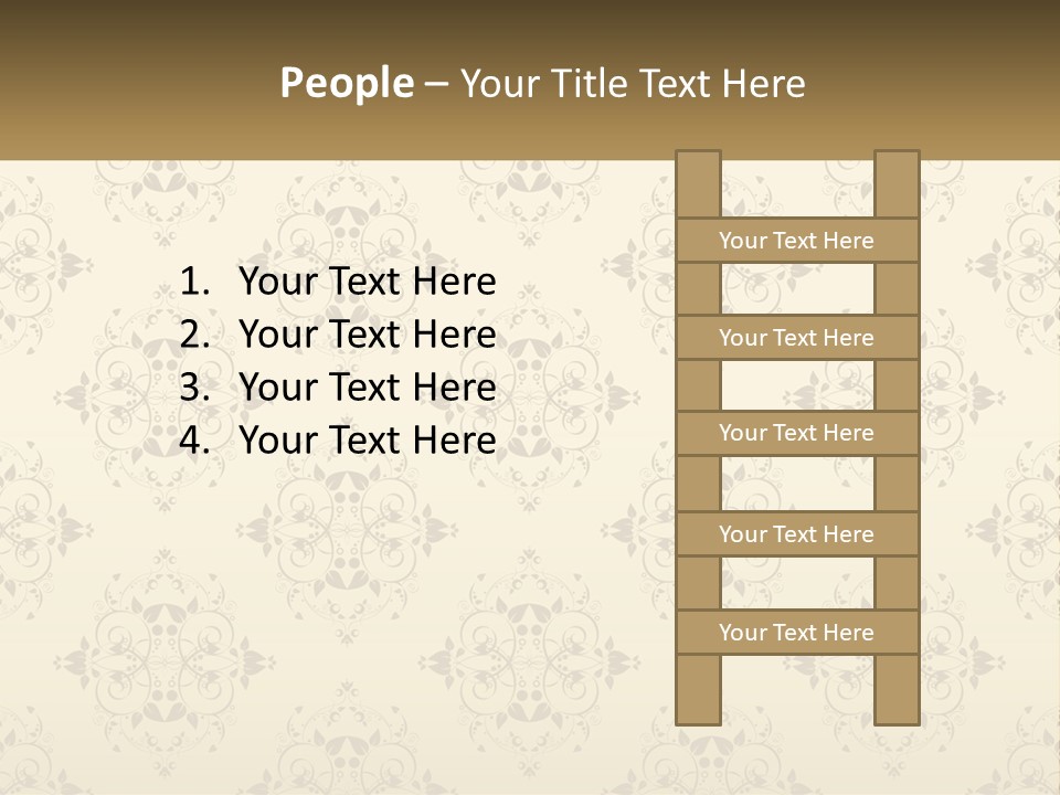 A Golden Background With A Floral Pattern On It PowerPoint Template