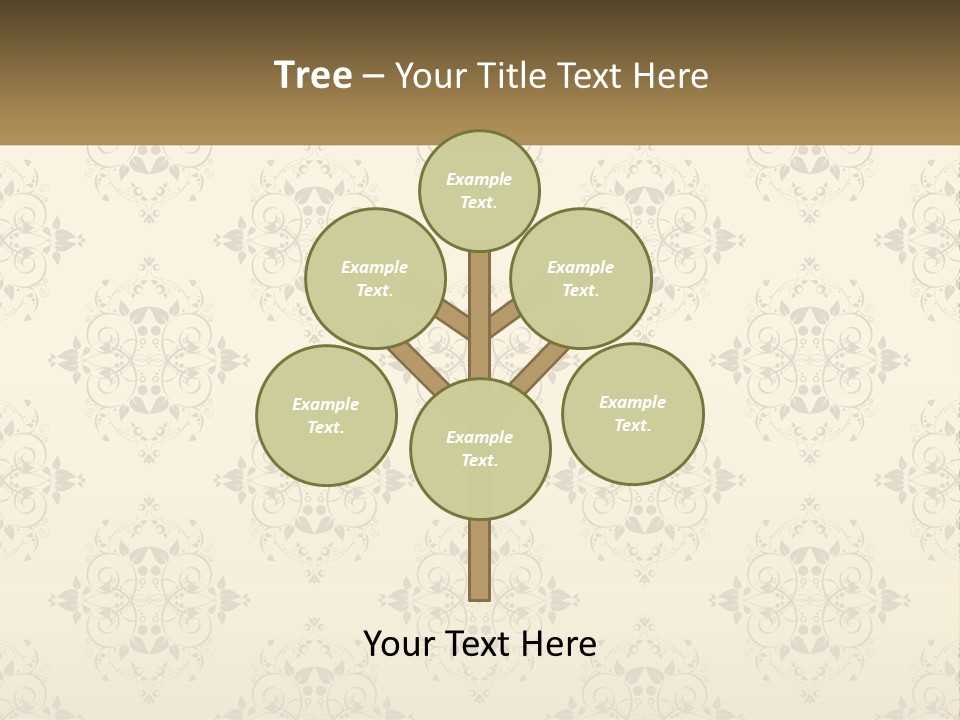 A Golden Background With A Floral Pattern On It PowerPoint Template