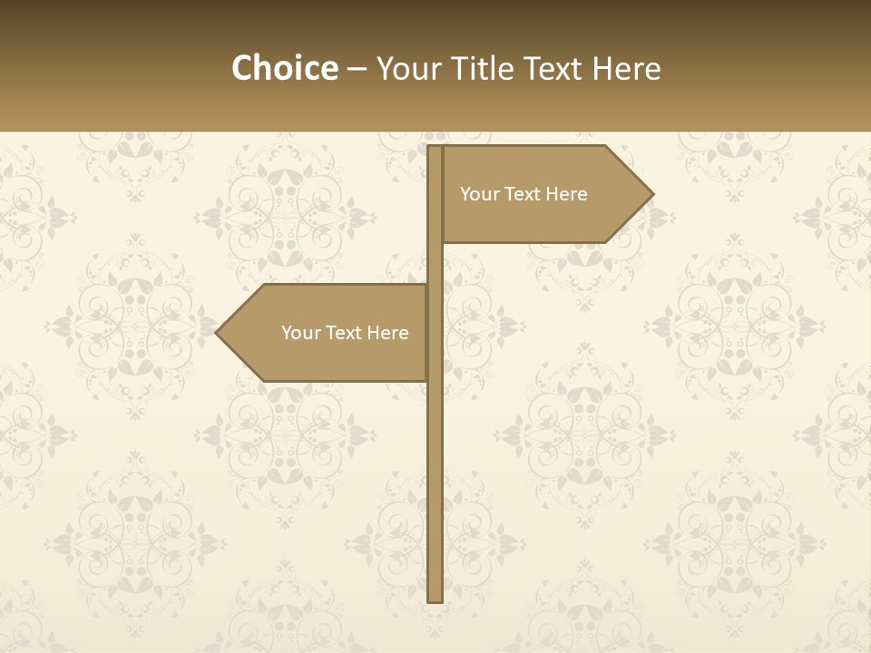 A Golden Background With A Floral Pattern On It PowerPoint Template