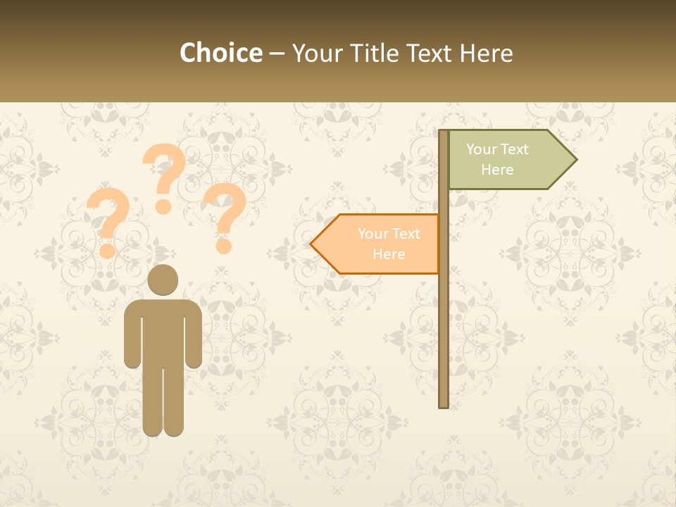 A Golden Background With A Floral Pattern On It PowerPoint Template