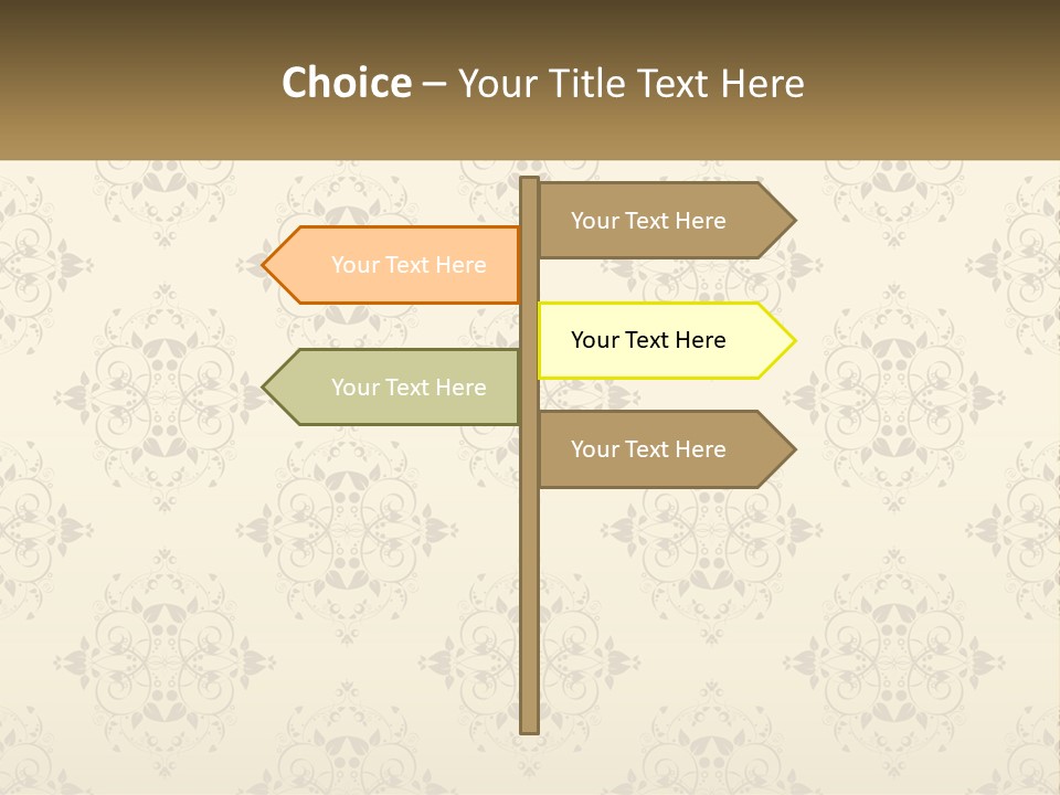 A Golden Background With A Floral Pattern On It PowerPoint Template