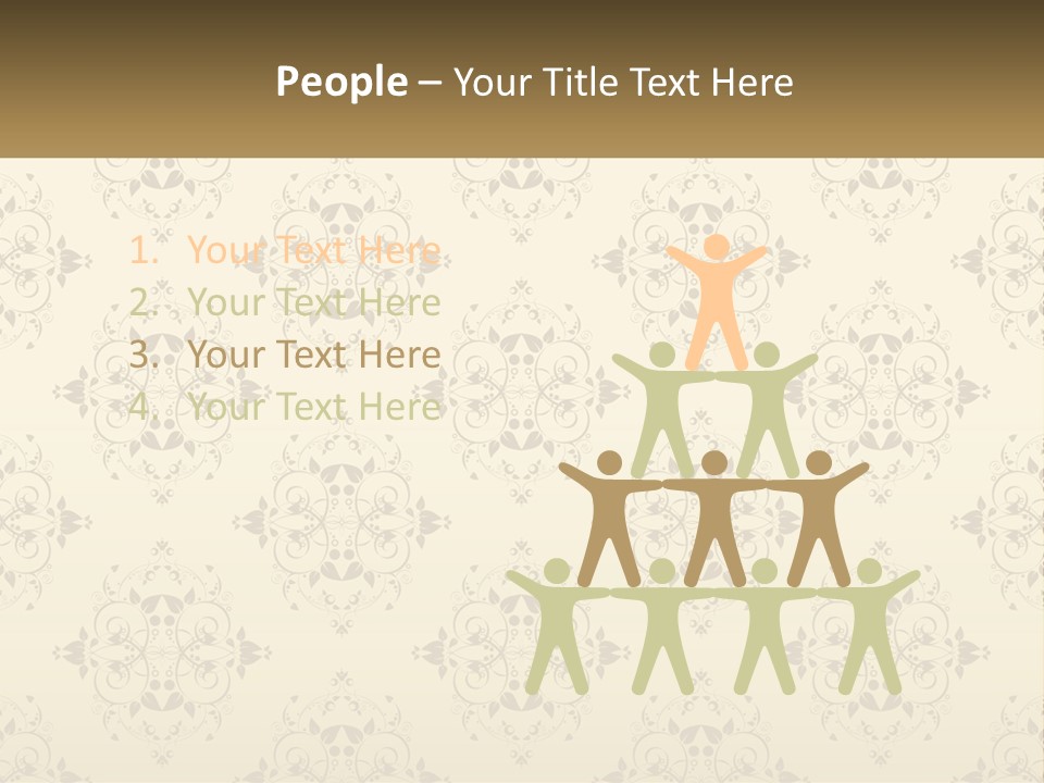 A Golden Background With A Floral Pattern On It PowerPoint Template