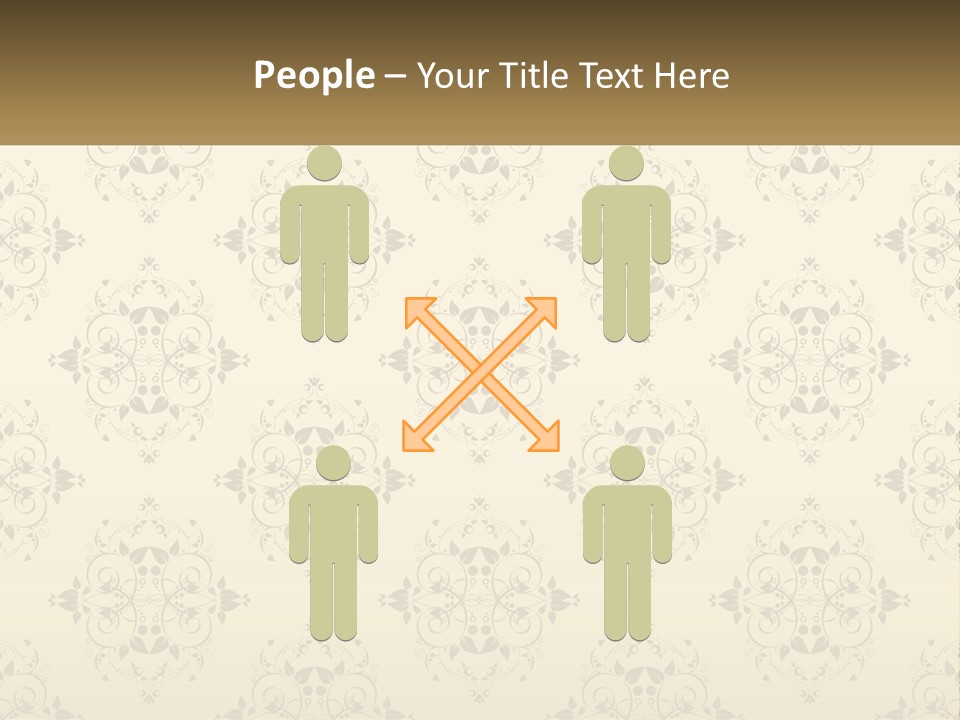 A Golden Background With A Floral Pattern On It PowerPoint Template