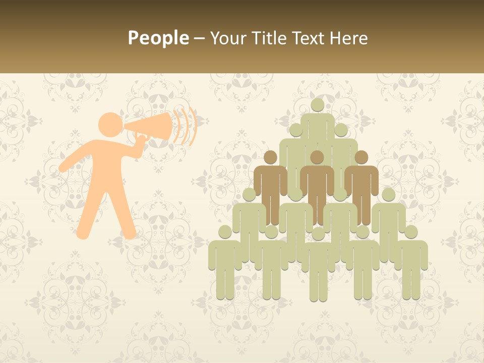 A Golden Background With A Floral Pattern On It PowerPoint Template