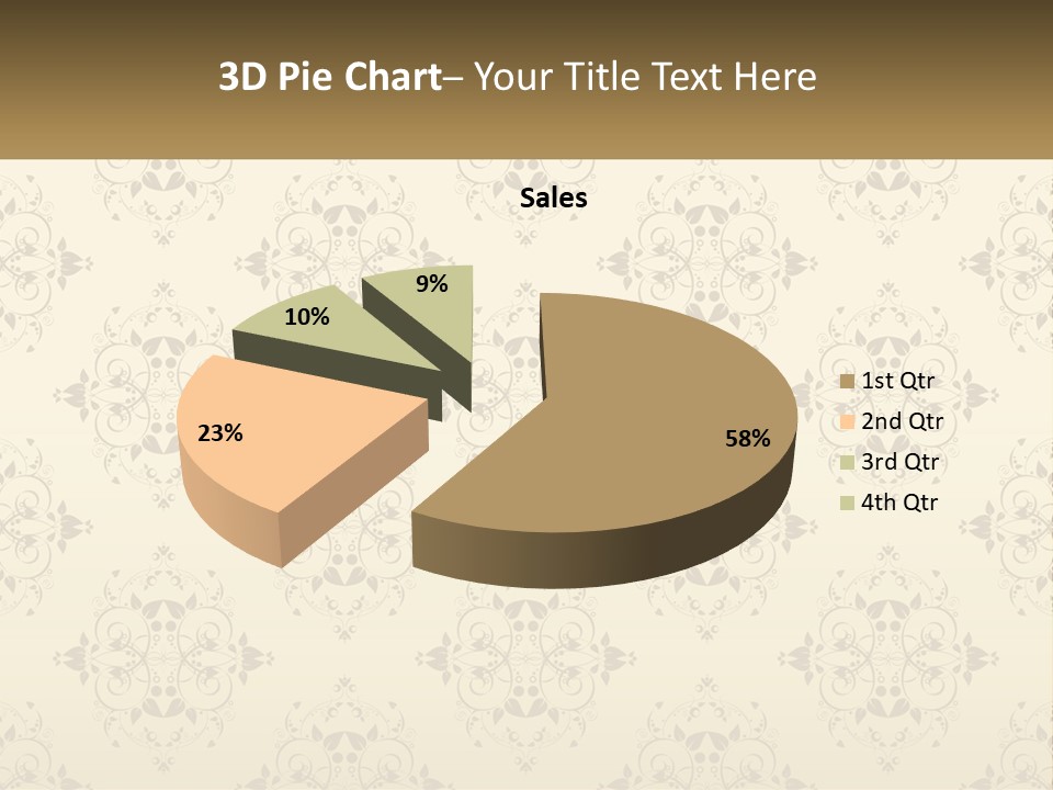 A Golden Background With A Floral Pattern On It PowerPoint Template