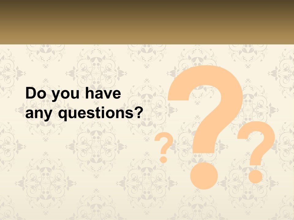 A Golden Background With A Floral Pattern On It PowerPoint Template