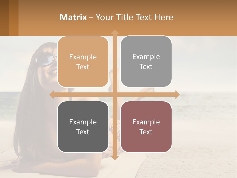 A Woman Laying On The Beach With Sunglasses On Her Head PowerPoint Template