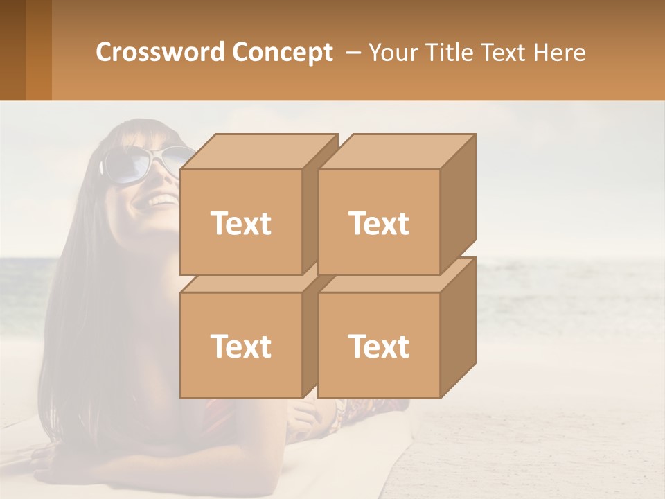 A Woman Laying On The Beach With Sunglasses On Her Head PowerPoint Template