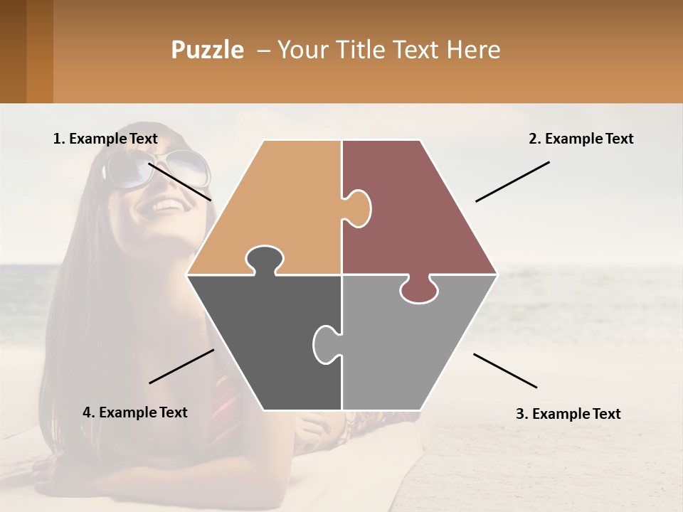 A Woman Laying On The Beach With Sunglasses On Her Head PowerPoint Template