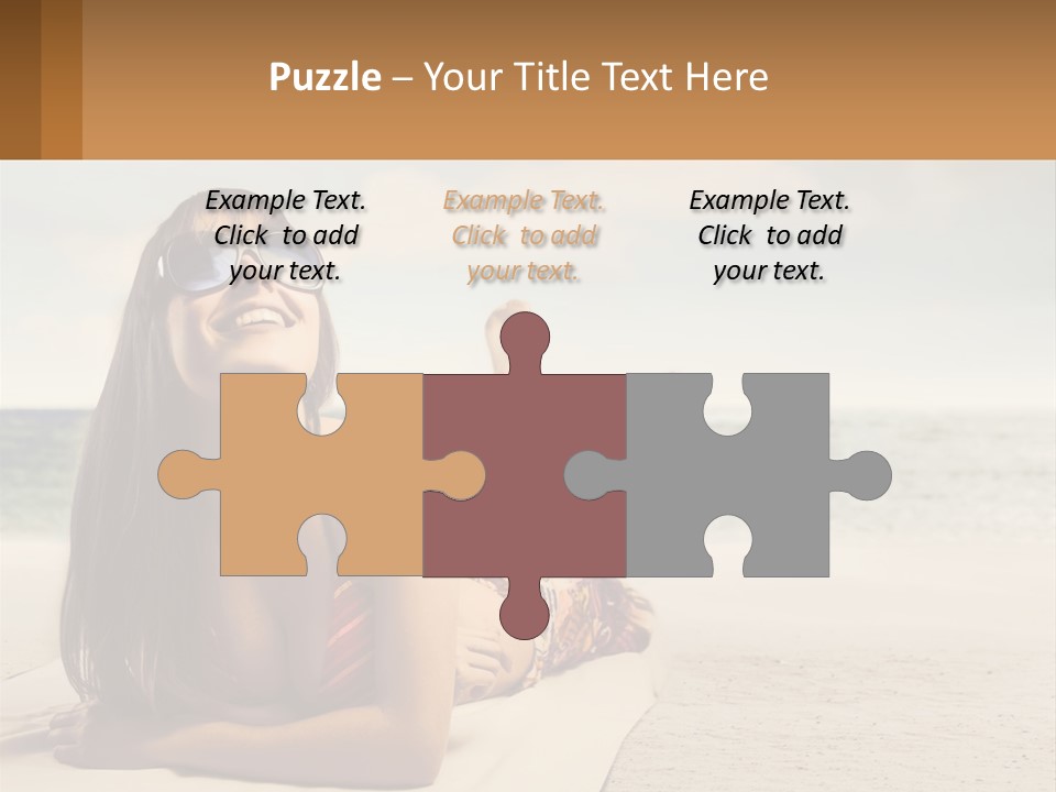 A Woman Laying On The Beach With Sunglasses On Her Head PowerPoint Template