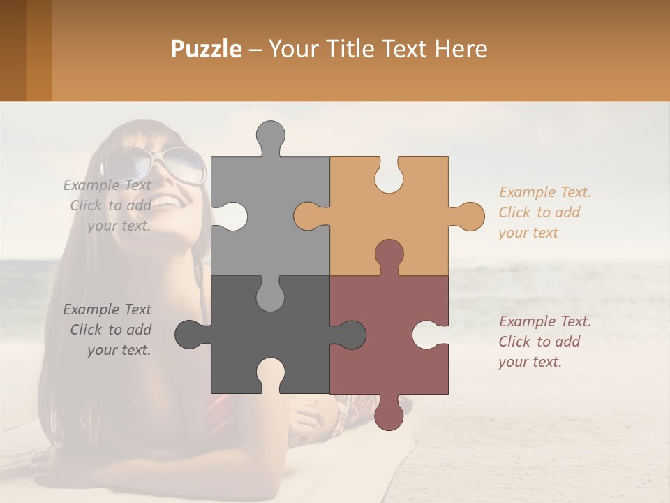 A Woman Laying On The Beach With Sunglasses On Her Head PowerPoint Template