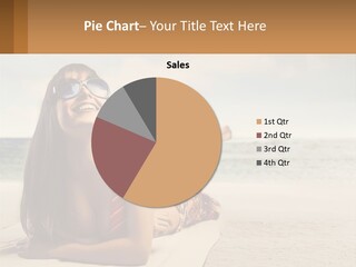 A Woman Laying On The Beach With Sunglasses On Her Head PowerPoint Template