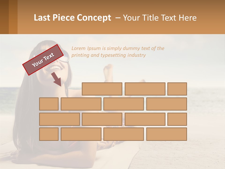 A Woman Laying On The Beach With Sunglasses On Her Head PowerPoint Template