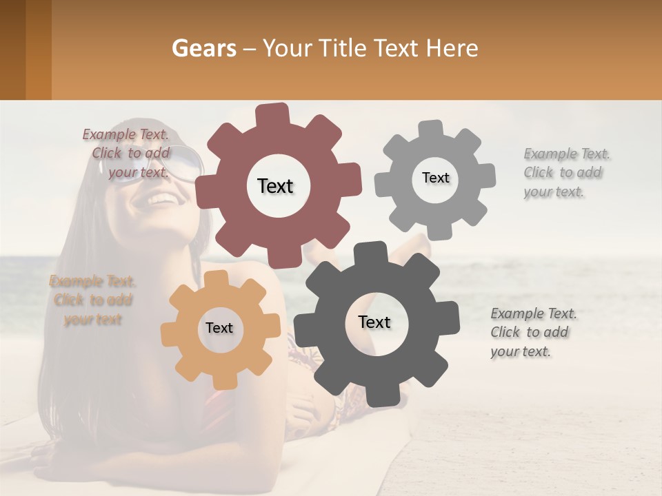 A Woman Laying On The Beach With Sunglasses On Her Head PowerPoint Template