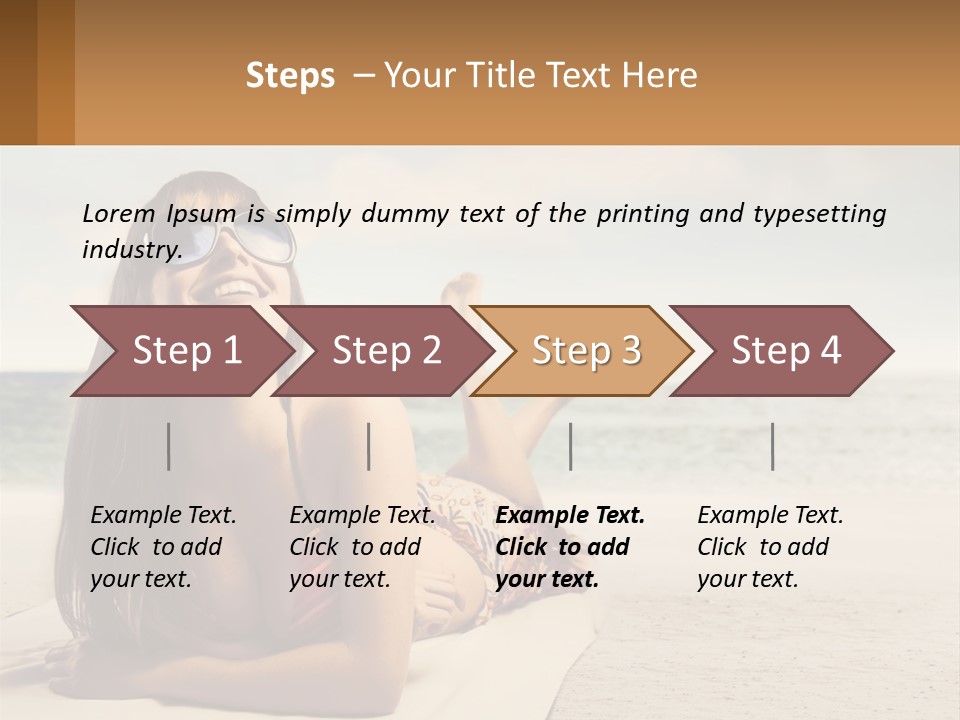 A Woman Laying On The Beach With Sunglasses On Her Head PowerPoint Template