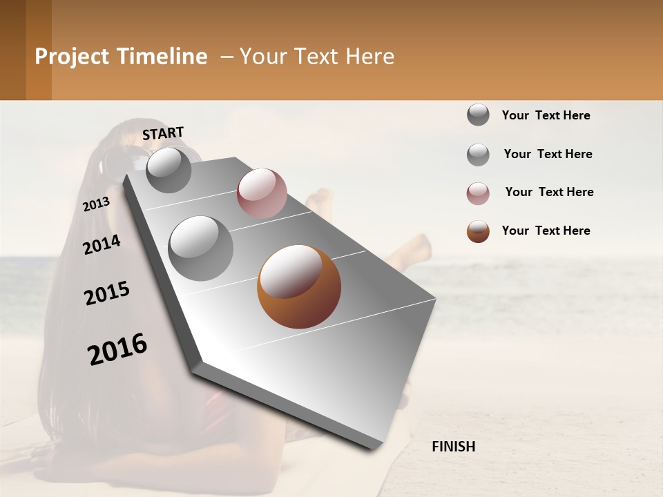 A Woman Laying On The Beach With Sunglasses On Her Head PowerPoint Template