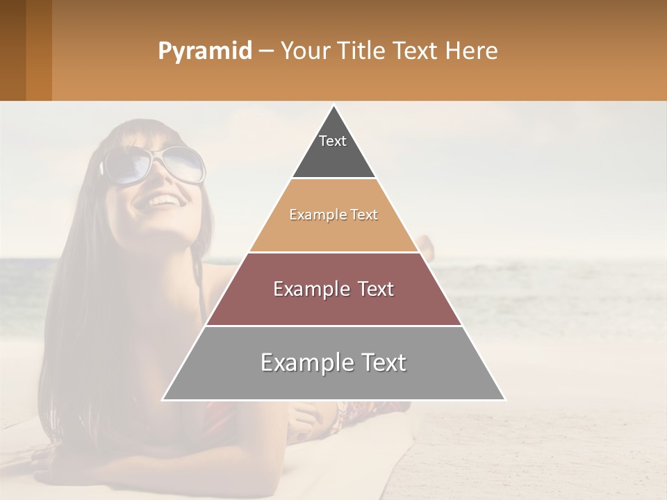 A Woman Laying On The Beach With Sunglasses On Her Head PowerPoint Template