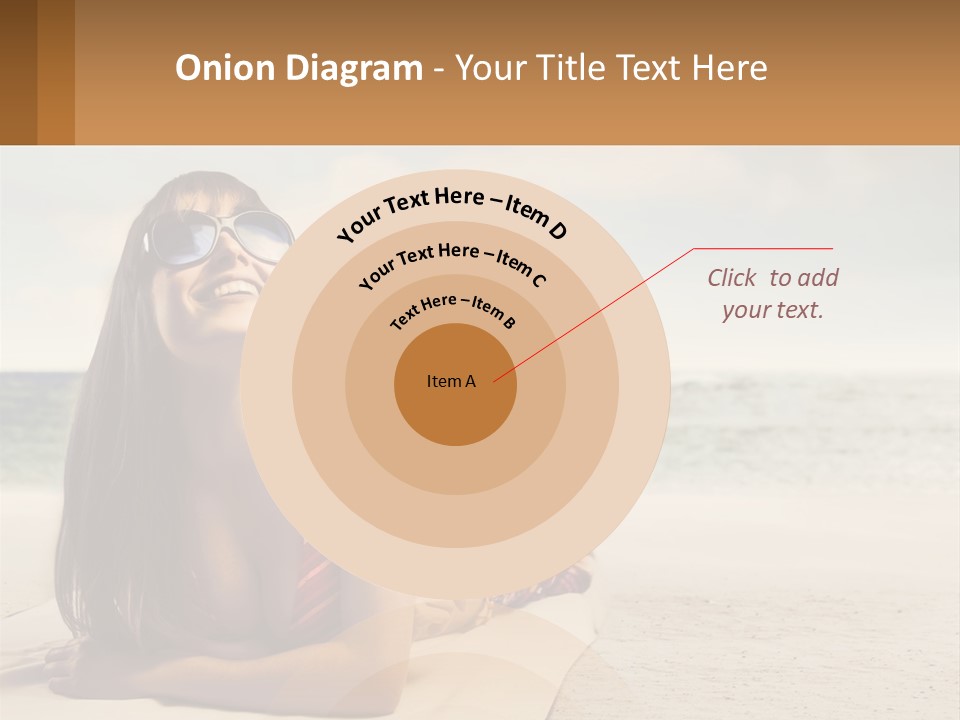 A Woman Laying On The Beach With Sunglasses On Her Head PowerPoint Template