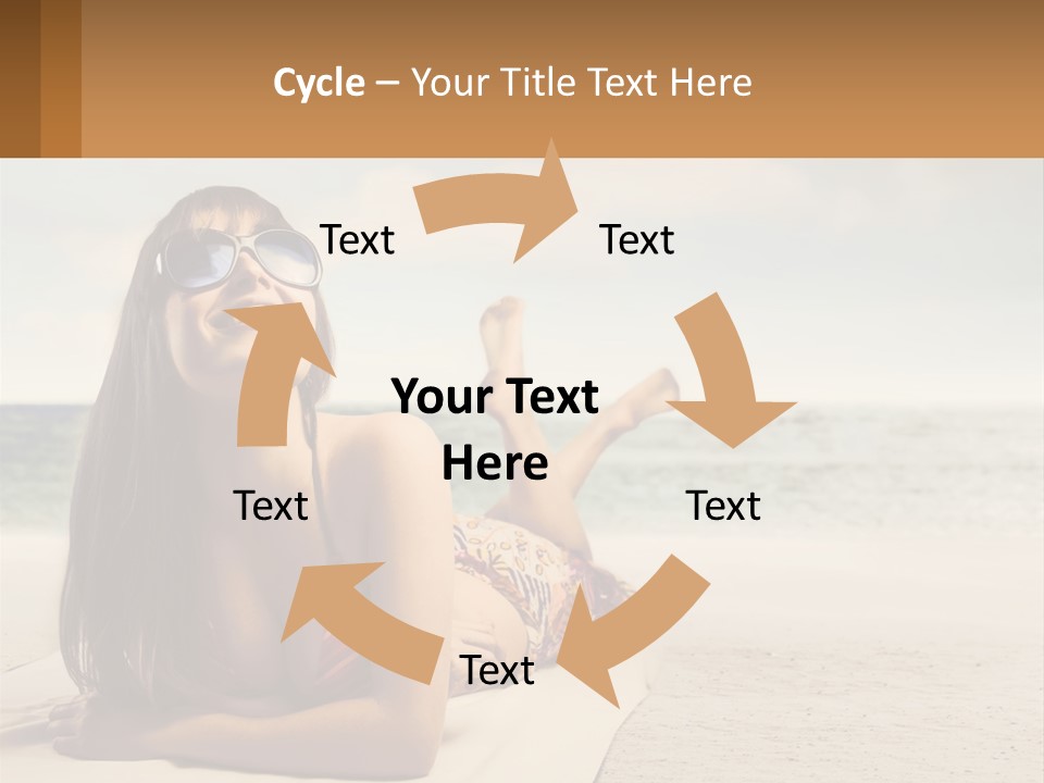 A Woman Laying On The Beach With Sunglasses On Her Head PowerPoint Template