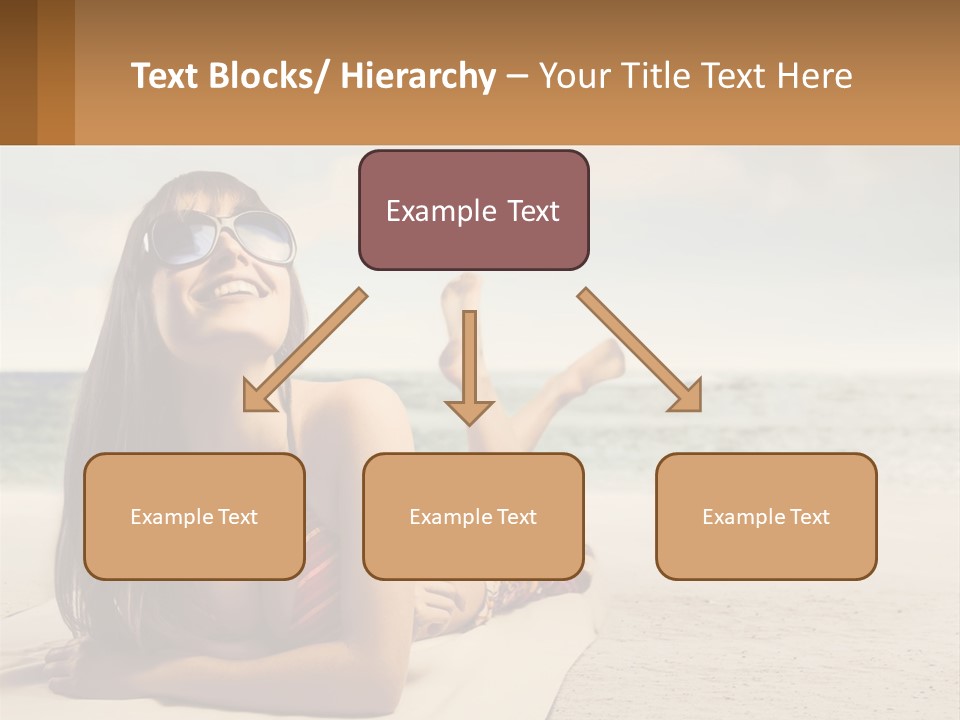 A Woman Laying On The Beach With Sunglasses On Her Head PowerPoint Template