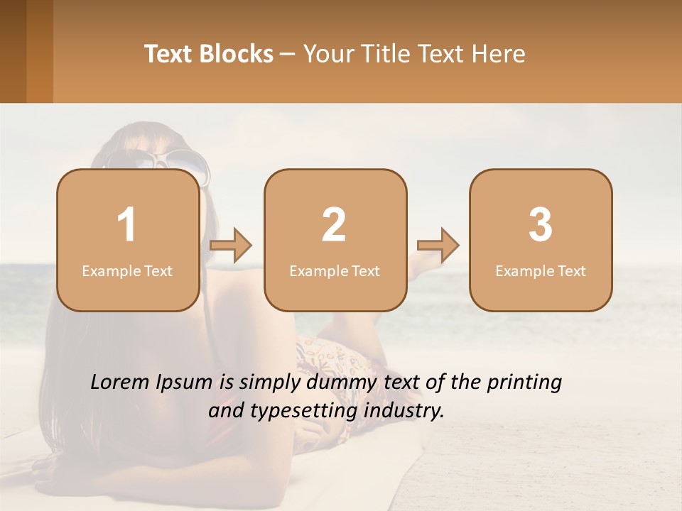 A Woman Laying On The Beach With Sunglasses On Her Head PowerPoint Template