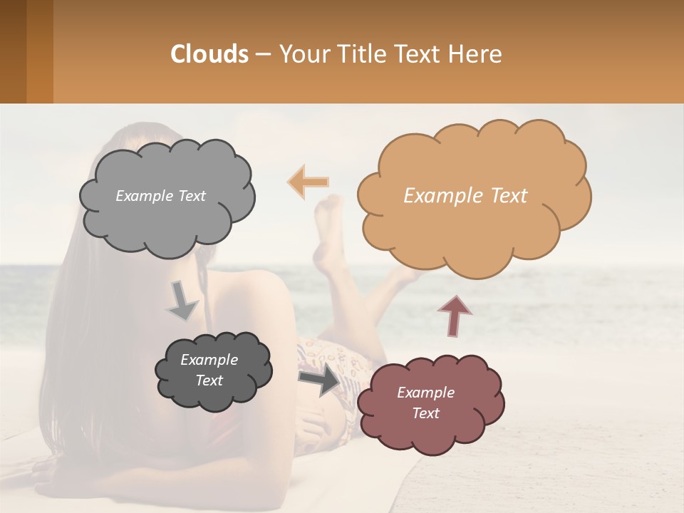 A Woman Laying On The Beach With Sunglasses On Her Head PowerPoint Template