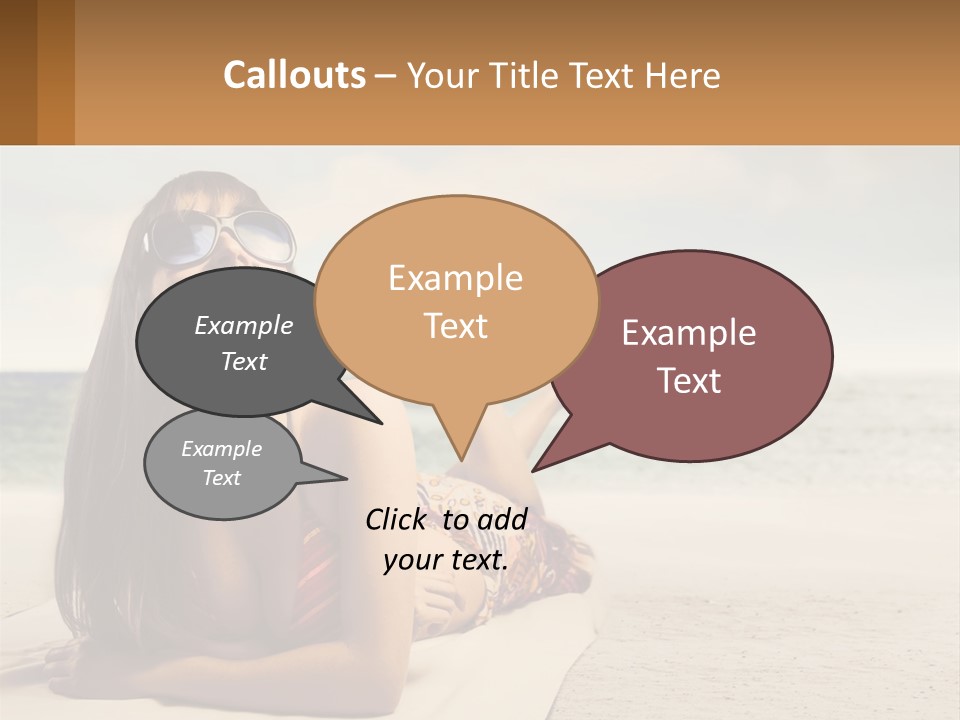 A Woman Laying On The Beach With Sunglasses On Her Head PowerPoint Template