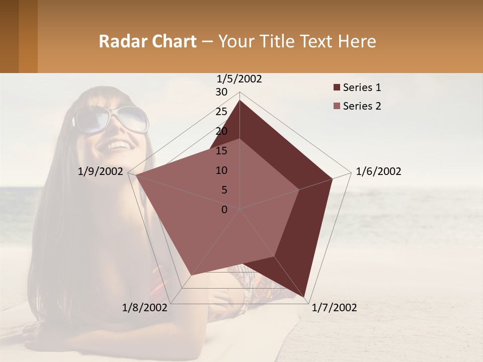 A Woman Laying On The Beach With Sunglasses On Her Head PowerPoint Template