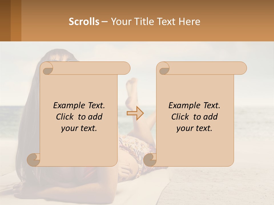 A Woman Laying On The Beach With Sunglasses On Her Head PowerPoint Template