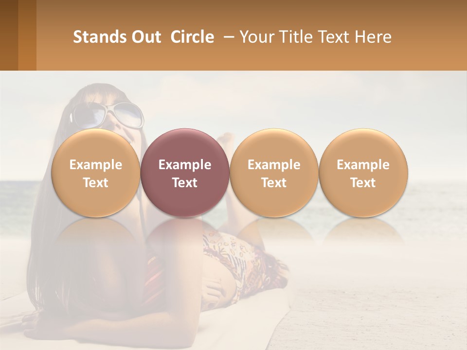 A Woman Laying On The Beach With Sunglasses On Her Head PowerPoint Template