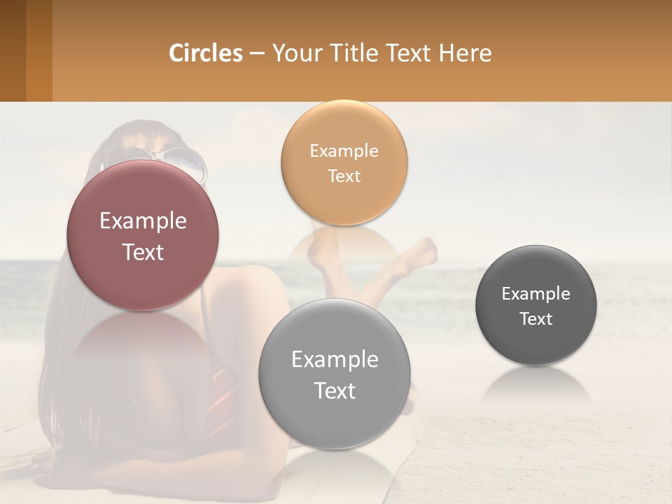 A Woman Laying On The Beach With Sunglasses On Her Head PowerPoint Template