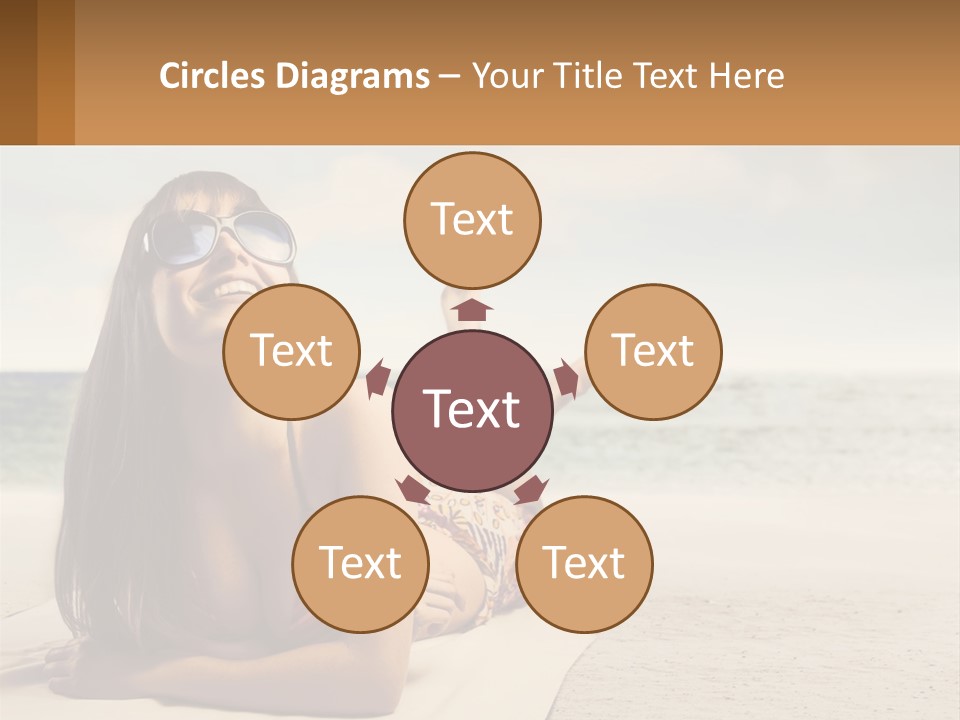 A Woman Laying On The Beach With Sunglasses On Her Head PowerPoint Template
