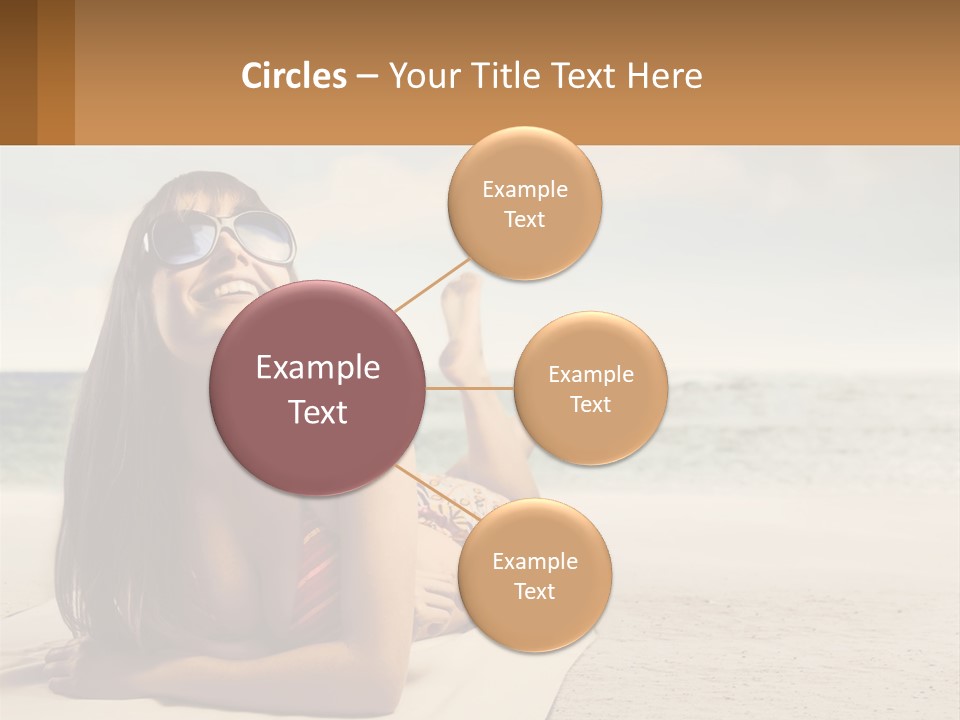 A Woman Laying On The Beach With Sunglasses On Her Head PowerPoint Template