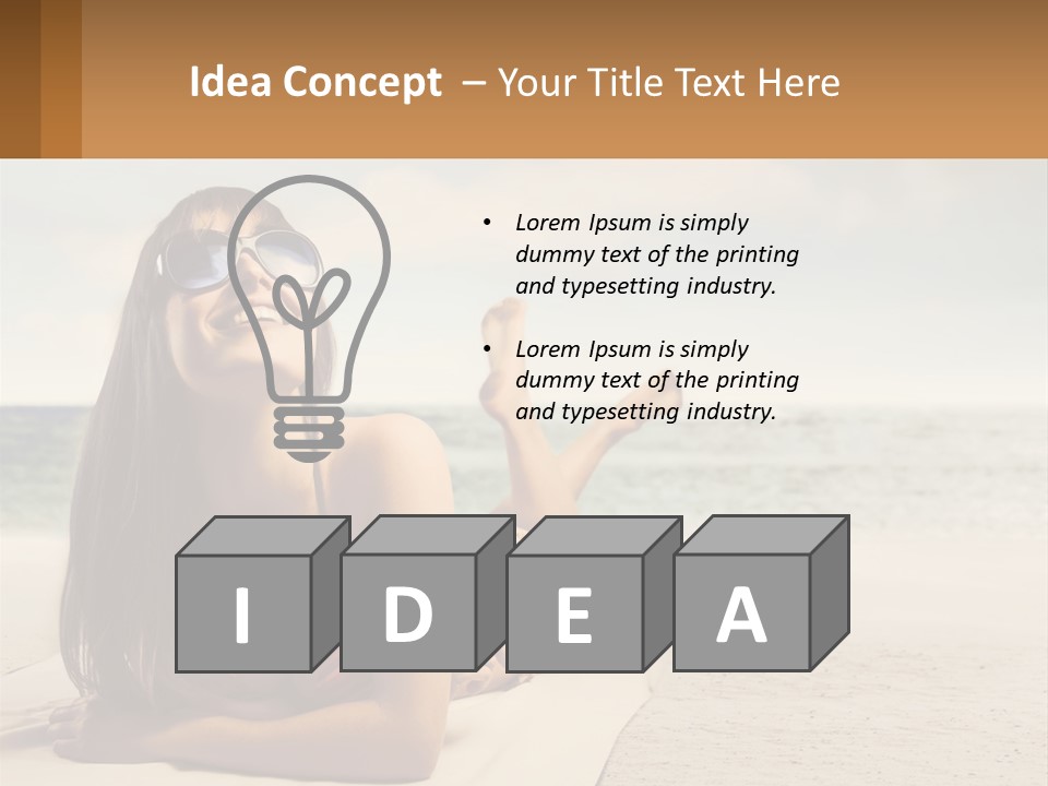 A Woman Laying On The Beach With Sunglasses On Her Head PowerPoint Template