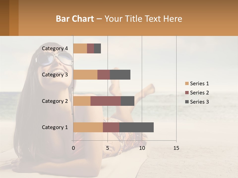 A Woman Laying On The Beach With Sunglasses On Her Head PowerPoint Template