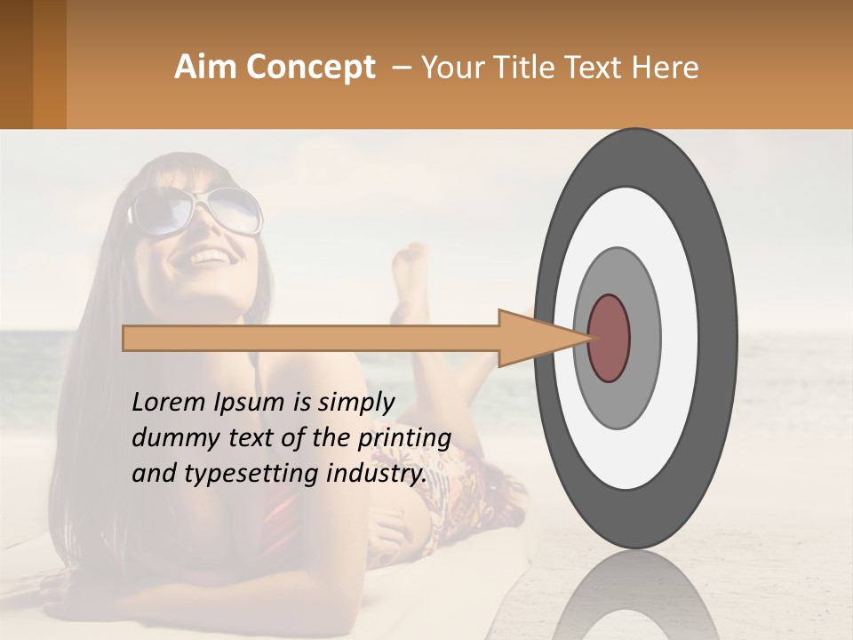 A Woman Laying On The Beach With Sunglasses On Her Head PowerPoint Template
