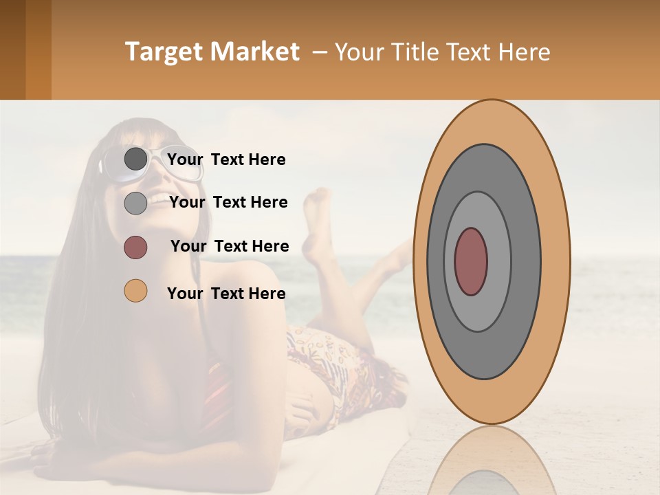 A Woman Laying On The Beach With Sunglasses On Her Head PowerPoint Template