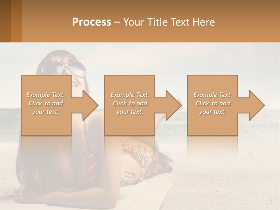 A Woman Laying On The Beach With Sunglasses On Her Head PowerPoint Template