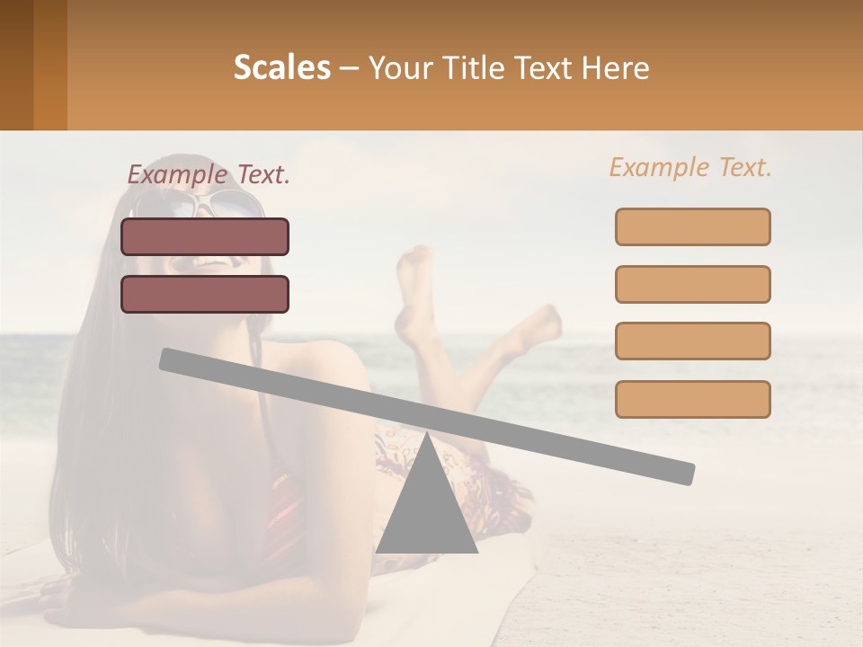 A Woman Laying On The Beach With Sunglasses On Her Head PowerPoint Template