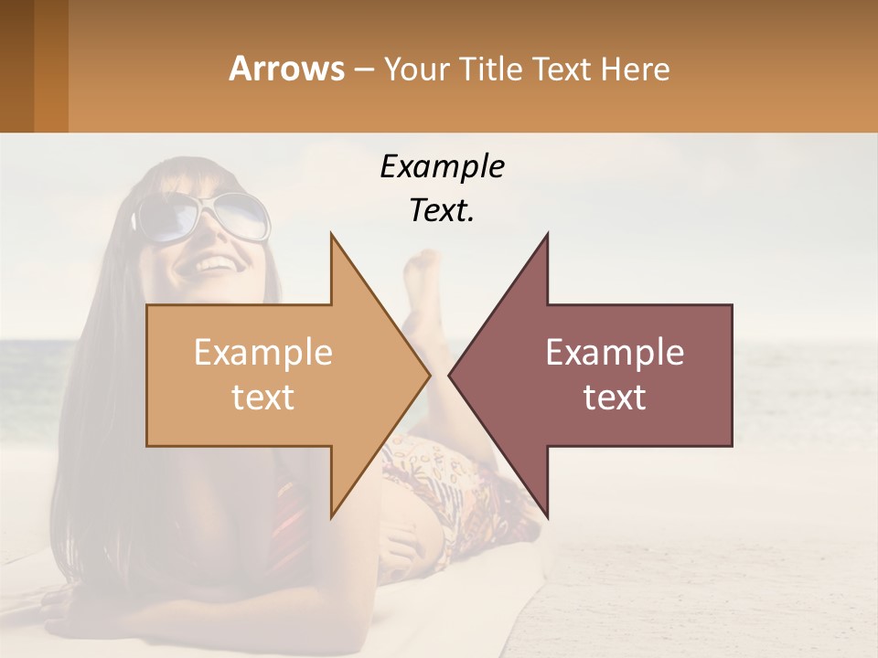 A Woman Laying On The Beach With Sunglasses On Her Head PowerPoint Template