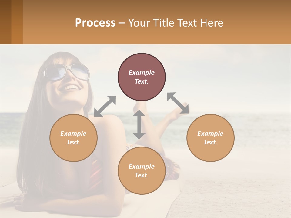 A Woman Laying On The Beach With Sunglasses On Her Head PowerPoint Template