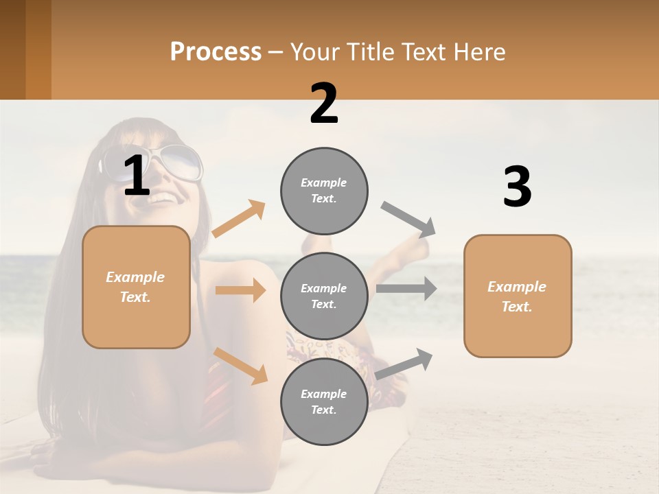 A Woman Laying On The Beach With Sunglasses On Her Head PowerPoint Template