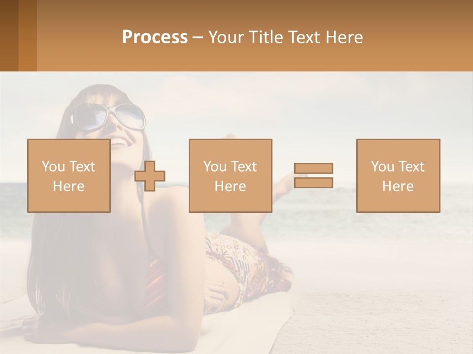A Woman Laying On The Beach With Sunglasses On Her Head PowerPoint Template