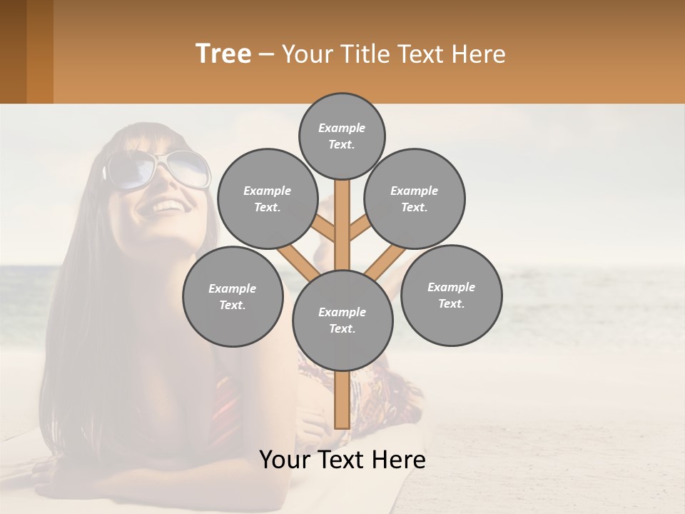 A Woman Laying On The Beach With Sunglasses On Her Head PowerPoint Template