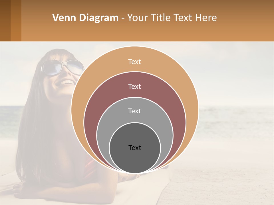 A Woman Laying On The Beach With Sunglasses On Her Head PowerPoint Template