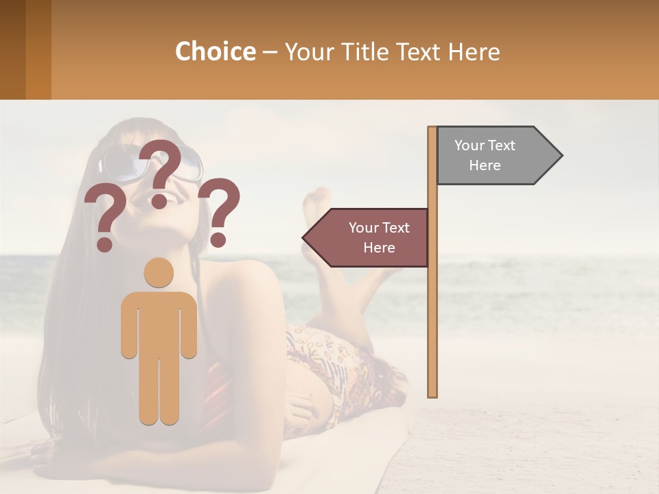 A Woman Laying On The Beach With Sunglasses On Her Head PowerPoint Template