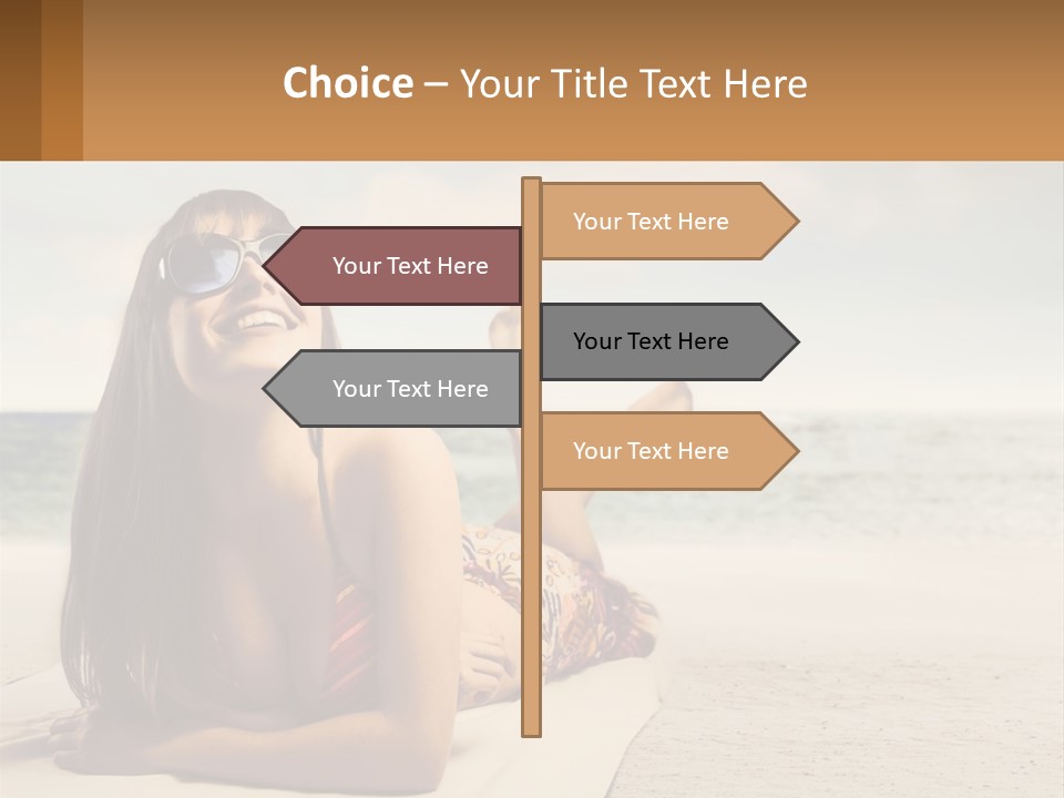 A Woman Laying On The Beach With Sunglasses On Her Head PowerPoint Template